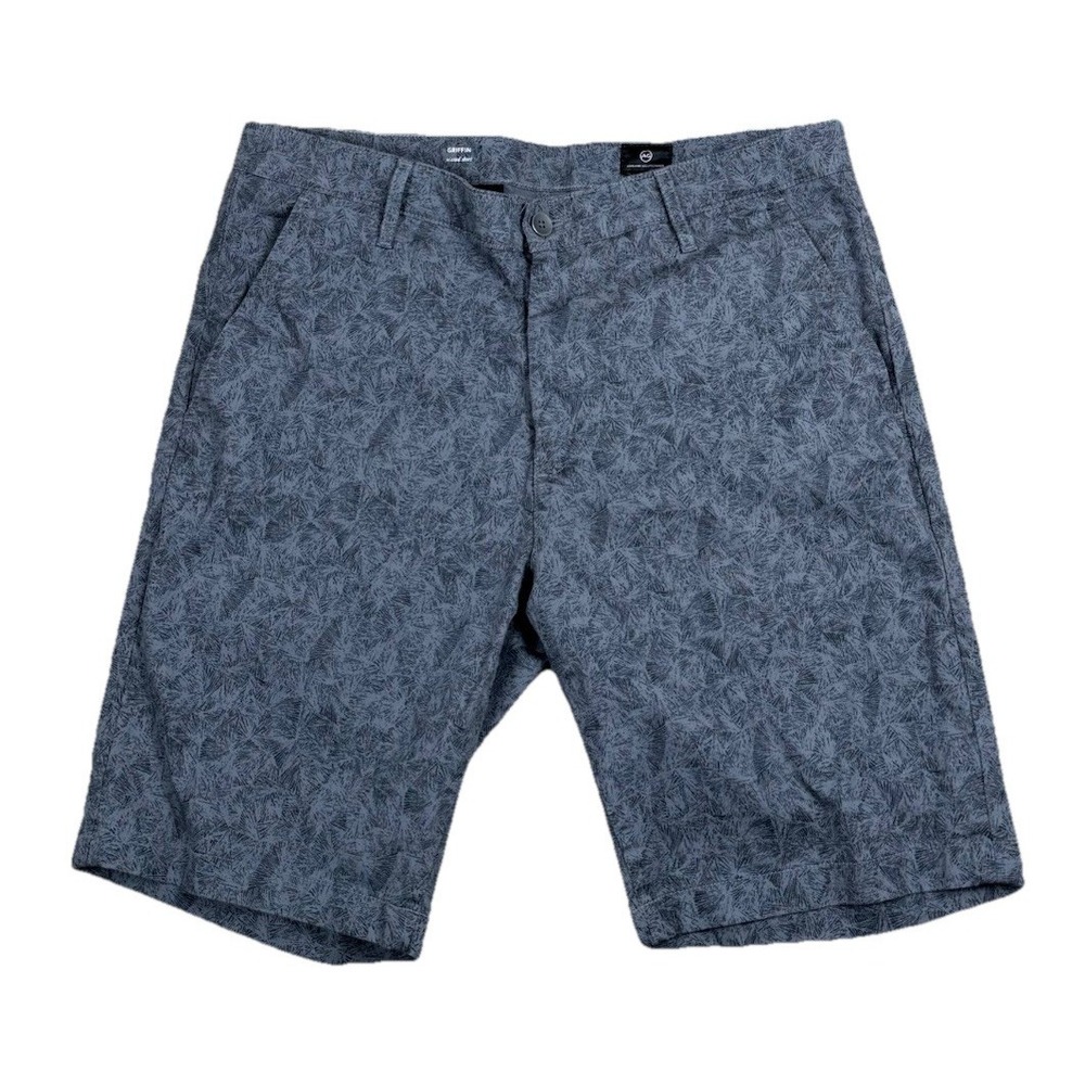 AG Adriano Goldschmied The Griffin Chino Shorts Mens 36R Gray Geometric Palm